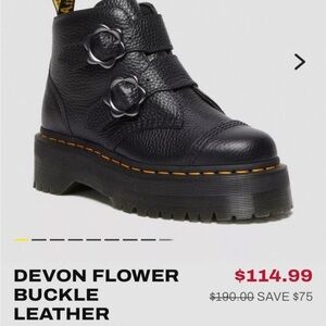 Black Leather Buckle Boots